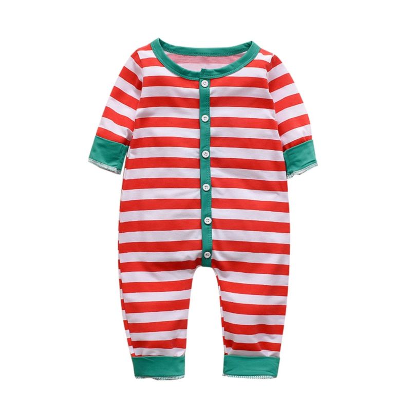 Red Christmas Striped Jumpsuit