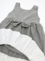 Grey & White Bow Dress