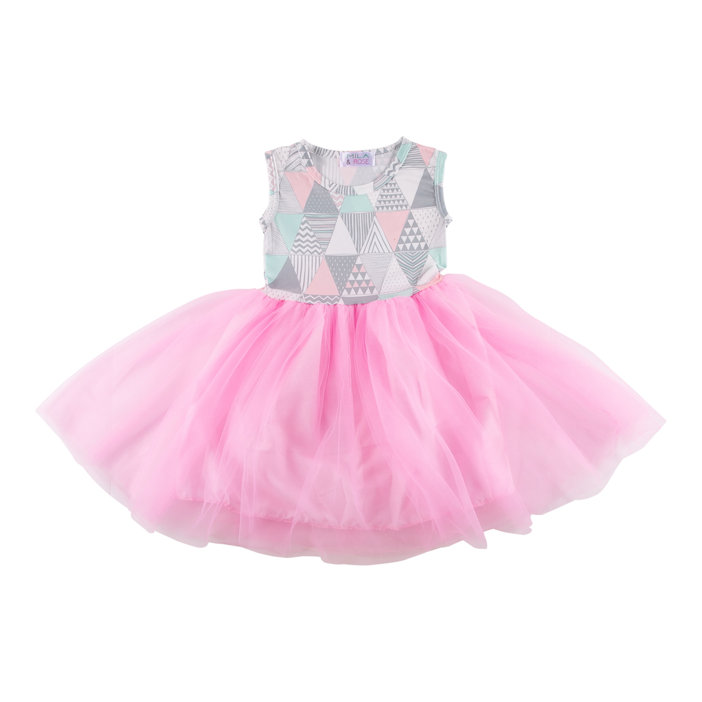 Geometric Print Tank Tutu Dress